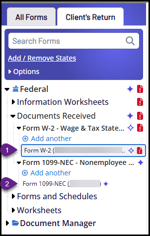 Forms list