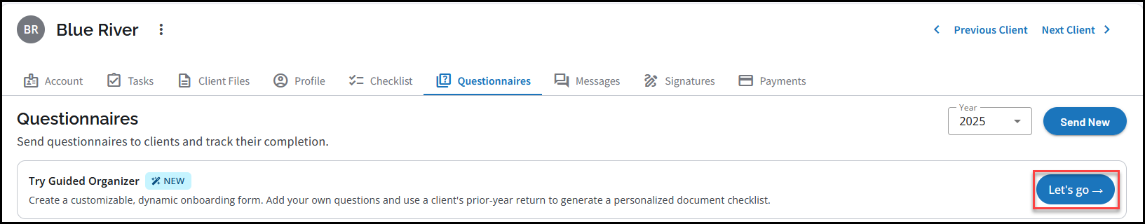 Try Guided Organizer Lets go